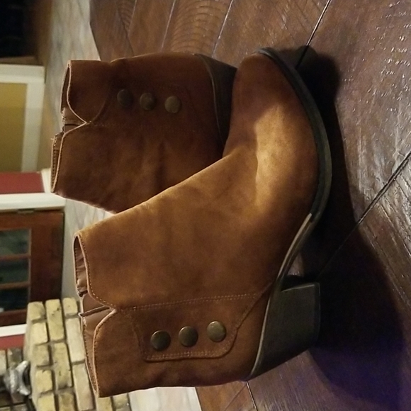 Womens Ankle Boots Western Booties Low 